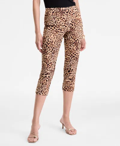 Inc International Concepts Women's Cheetah-print Capri Pants, Exclusively At Macy's