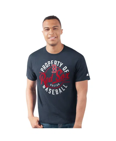 Starter Men's Navy Boston Red Sox Prime Time Property Of T-shirt In Blue
