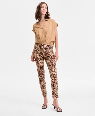 Inc International Concepts Women's Cheetah-print Skinny Pants, Exclusively At Macy's In Brown