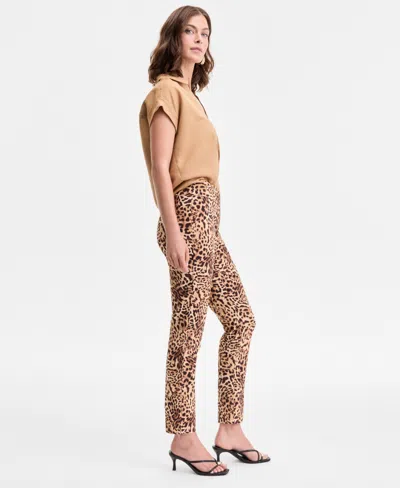 Inc International Concepts Women's Cheetah-print Skinny Pants, Exclusively At Macy's In Brown