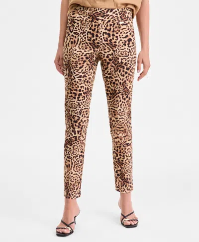 Inc International Concepts Women's Cheetah-print Skinny Pants, Exclusively At Macy's In Brown