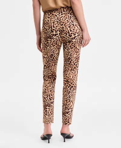 Inc International Concepts Women's Cheetah-print Skinny Pants, Exclusively At Macy's In Brown