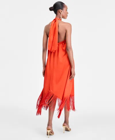 Inc International Concepts Women's Fringe Halter Dress, Exclusively At Macy's
