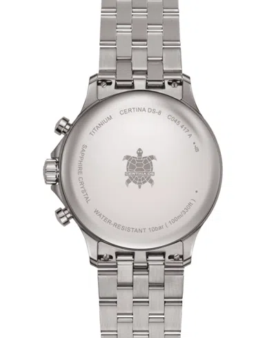 Certina Men's Swiss Chronograph Ds-8 Silver-tone Titanium Bracelet Watch 41mm