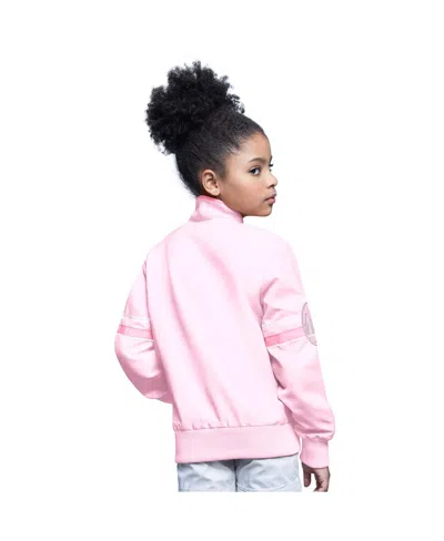 Starter Youth  Light Pink Golden State Warriors Arena Full-snap Varsity Jacket In Pink