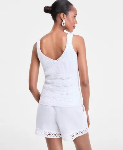 Inc International Concepts Women's V-neck Knit Tank Top, Exclusively At Macy's In White