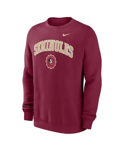 Nike Men's Garnet Florida State Seminoles Arched Seal Pullover Sweatshirt In Red