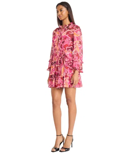 Donna Morgan Women's Long-sleeve A-line Dress