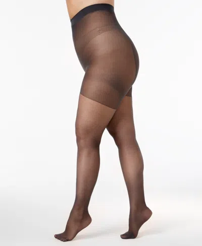 Berkshire Women's Sheer Queen Plus Size Silky Extra Wear Control Top With Reinforced Toe Pantyhose 4489