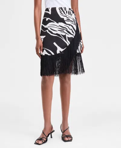 Inc International Concepts Women's Printed Fringe Skirt, Exclusively At Macy's