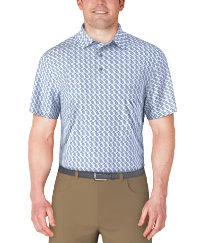 Pga Tour Men's Short Sleeve Pineapple Print Conversational Golf Polo Shirt In Multi