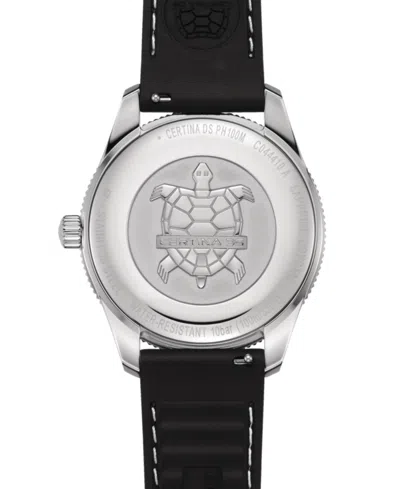 Certina Men's Swiss Ds Heritage Black Rubber Strap Watch 41mm