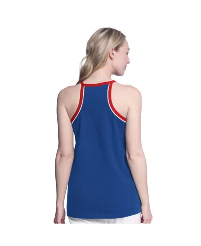 G-iii 4her By Carl Banks Women's Blue New York Rangers Curveball Racerback Tank Top