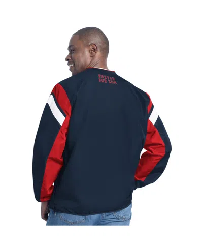 G-iii Sports By Carl Banks Men's Navy Boston Red Sox Double Coverage V-neck Pullover Sweatshirt In Blue