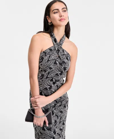 Inc International Concepts Women's Embroidered Cotton Halter Dress, Exclusively At Macy's