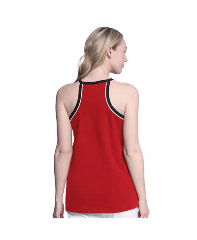 G-iii 4her By Carl Banks Women's Red Carolina Hurricanes Curveball Racerback Scoop Neck Slub Tank Top