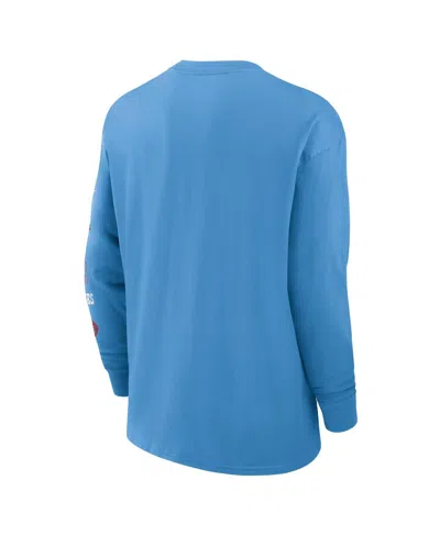 Nike Men's Light Blue Houston Oilers Rewind Heavy Max90 Pocket Long Sleeve T-shirt In Blue