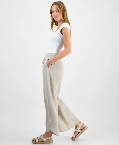 Jm Collection Women's Cotton Tulip-hem Gauze Pants, Exclusively At Macy's