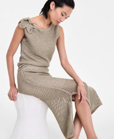 Inc International Concepts Women's Metallic-knit Skirt, Exclusively At Macy's In Gray