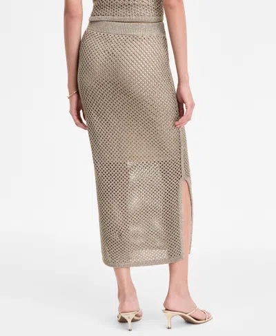Inc International Concepts Women's Metallic-knit Skirt, Exclusively At Macy's In Gray