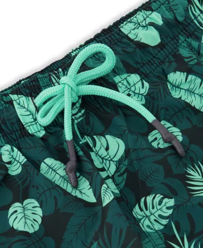 Sunset And Vines Men's Leaf-pattern Woven Swim Trunks