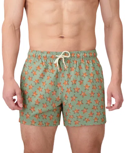 Sunset And Vines Men's Star-pattern Woven Swim Trunks