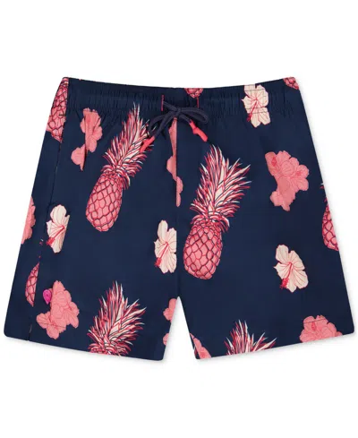 Sunset And Vines Men's Tropical-pattern Woven Swim Trunks