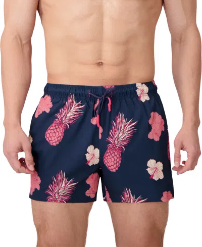 Sunset And Vines Men's Tropical-pattern Woven Swim Trunks