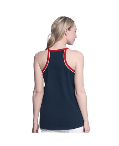 G-iii 4her By Carl Banks Women's Navy Cleveland Guardians Curveball Racerback Tank Top