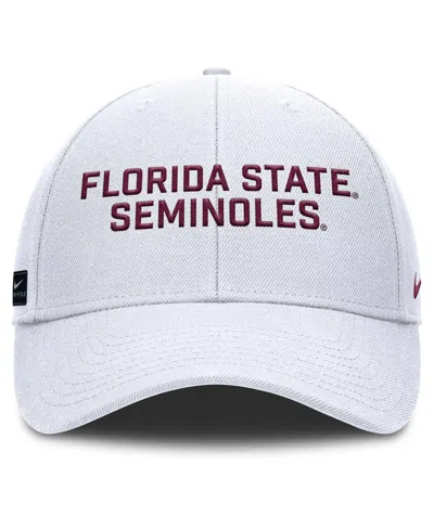 Nike Men's White Florida State Seminoles Rise Practice Adjustable Hat In White