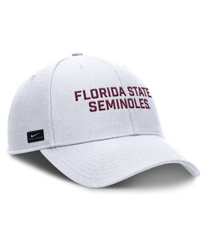 Nike Men's White Florida State Seminoles Rise Practice Adjustable Hat In White