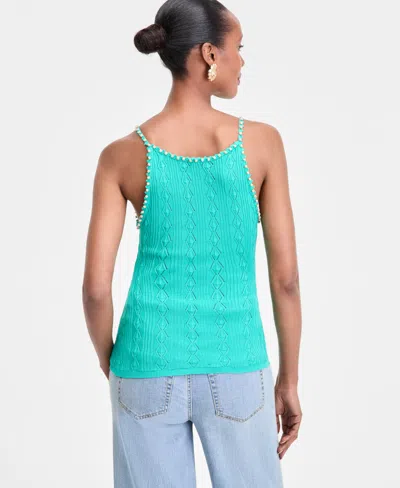 Inc International Concepts Women's Embellished Knit Camisole, Exclusively At Macy's In Blue