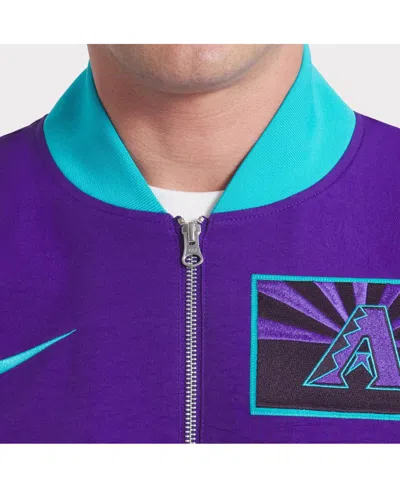 Nike Arizona Diamondbacks Authentic Collection City Connect  Men's Mlb Full-zip Bomber Jacket In Purple