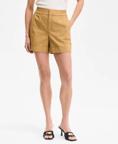 Inc International Concepts Women's Embellished Cuffed Shorts, Exclusively At Macy's In Brown