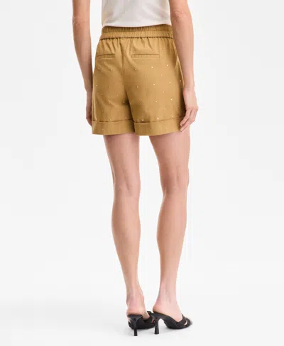 Inc International Concepts Women's Embellished Cuffed Shorts, Exclusively At Macy's In Brown