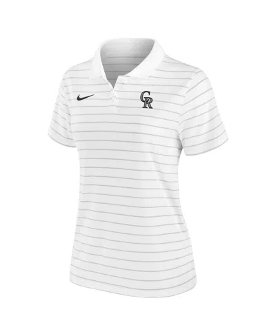 Nike Women's White Colorado Rockies Authentic Collection Victory Performance Polo Shirt In White