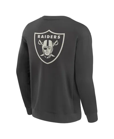 Fanatics Men's Charcoal Las Vegas Raiders Elements Future Ground Lettering Pullover Sweatshirt In Gray