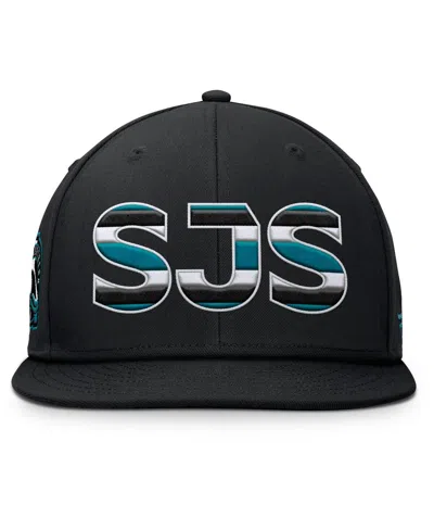 Fanatics Men's Black San Jose Sharks Authentic Pro Alternate Jersey Snapback Hat