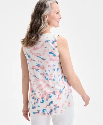 Style & Co Women's Printed V-neck Tank, Exclusively At Macy's In Yellow