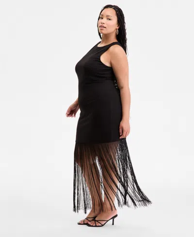 Bar Iii Plus Size Fringe Halter Dress, Exclusively At Macy's