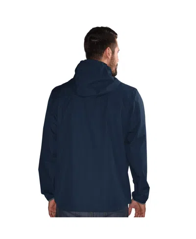 G-iii Sports By Carl Banks Men's Navy Milwaukee Brewers Double Play Hooded Lightweight Full-zip Jacket