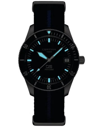 Certina Men's Swiss Ds Heritage Blue Nato Strap Watch 41mm