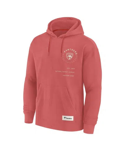 Fanatics Men's Red Florida Panthers Future Ground Info Pullover Hoodie In Pink