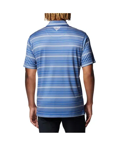 Columbia Men's Royal Kentucky Wildcats Pfg Super Terminal Tackle Omni-shade Stripe Polo Shirt