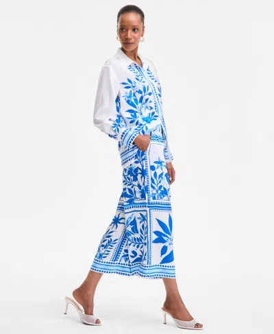 Inc International Concepts Women's Printed Wide-leg Cropped Pants, Exclusively At Macy's