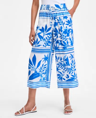 Inc International Concepts Women's Printed Wide-leg Cropped Pants, Exclusively At Macy's