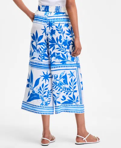 Inc International Concepts Women's Printed Wide-leg Cropped Pants, Exclusively At Macy's