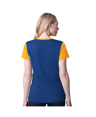 G-iii 4her By Carl Banks Women's Royal Chase Elliott Racer Color Blocked T-shirt In Multi