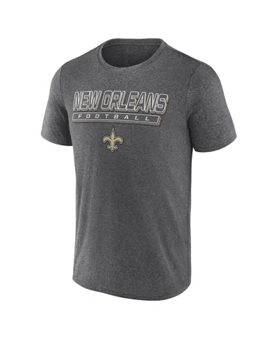 Fanatics Men's Heather Charcoal New Orleans Saints Quick Repeat Long Sleeve T-shirt In Gray