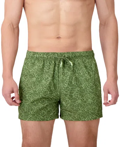Sunset And Vines Men's Leaf-pattern Woven Swim Trunks